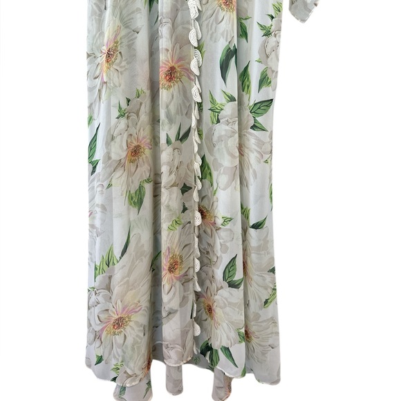Farm Rio x Anthropologie Dahlia Sheer Floral Print Dress - Picture 8 of 15